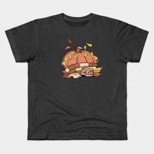 Fall Pumpkin Leaves Kids T-Shirt